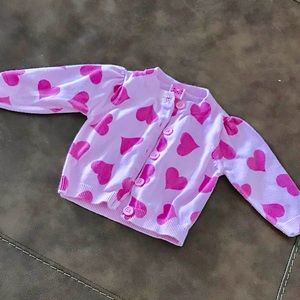 Pink with pink hearts sweater. 6M